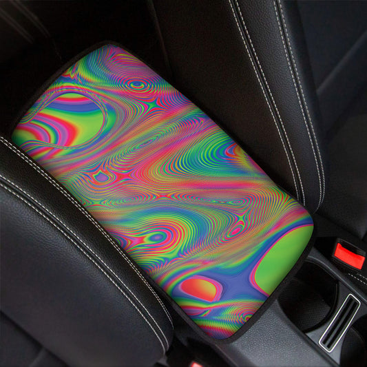 Psychedelic Rave Print Car Center Console Cover
