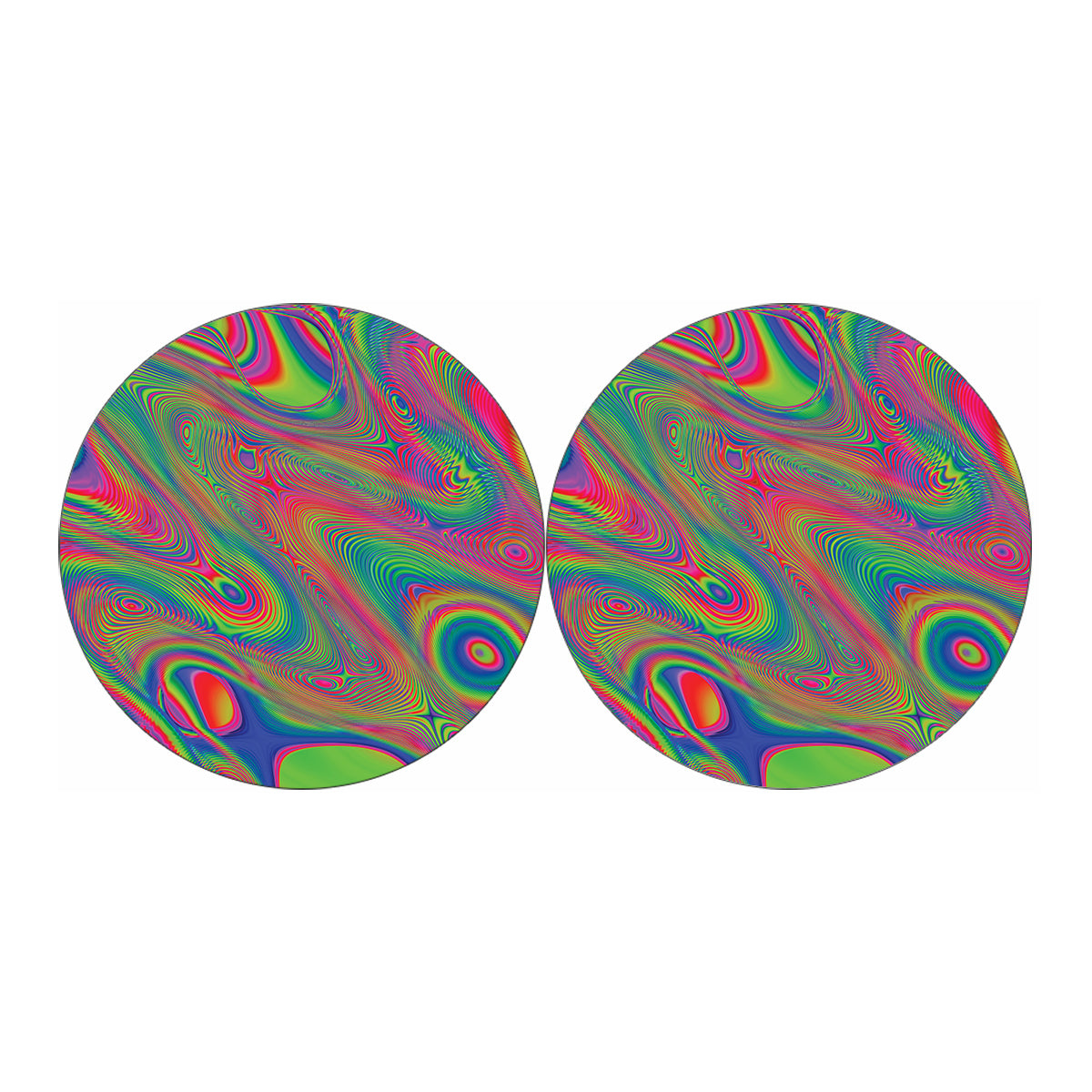 Psychedelic Rave Print Car Coasters