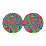 Psychedelic Rave Print Car Coasters