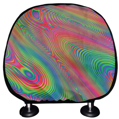 Psychedelic Rave Print Car Headrest Covers