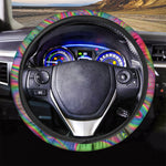 Psychedelic Rave Print Car Steering Wheel Cover