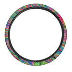 Psychedelic Rave Print Car Steering Wheel Cover