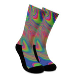 Psychedelic Rave Print Crew Socks