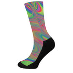 Psychedelic Rave Print Crew Socks