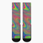 Psychedelic Rave Print Crew Socks