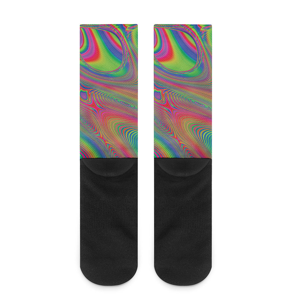 Psychedelic Rave Print Crew Socks