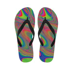 Psychedelic Rave Print Flip Flops