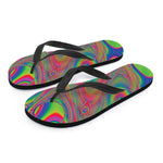 Psychedelic Rave Print Flip Flops