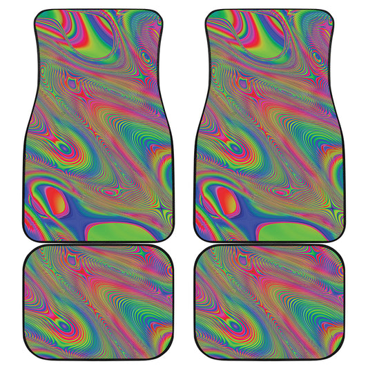 Psychedelic Rave Print Front and Back Car Floor Mats