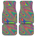 Psychedelic Rave Print Front and Back Car Floor Mats