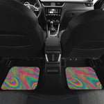 Psychedelic Rave Print Front and Back Car Floor Mats