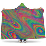 Psychedelic Rave Print Hooded Blanket