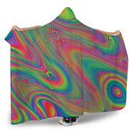 Psychedelic Rave Print Hooded Blanket