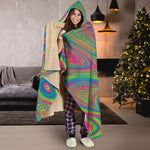 Psychedelic Rave Print Hooded Blanket