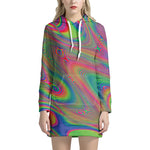 Psychedelic Rave Print Hoodie Dress