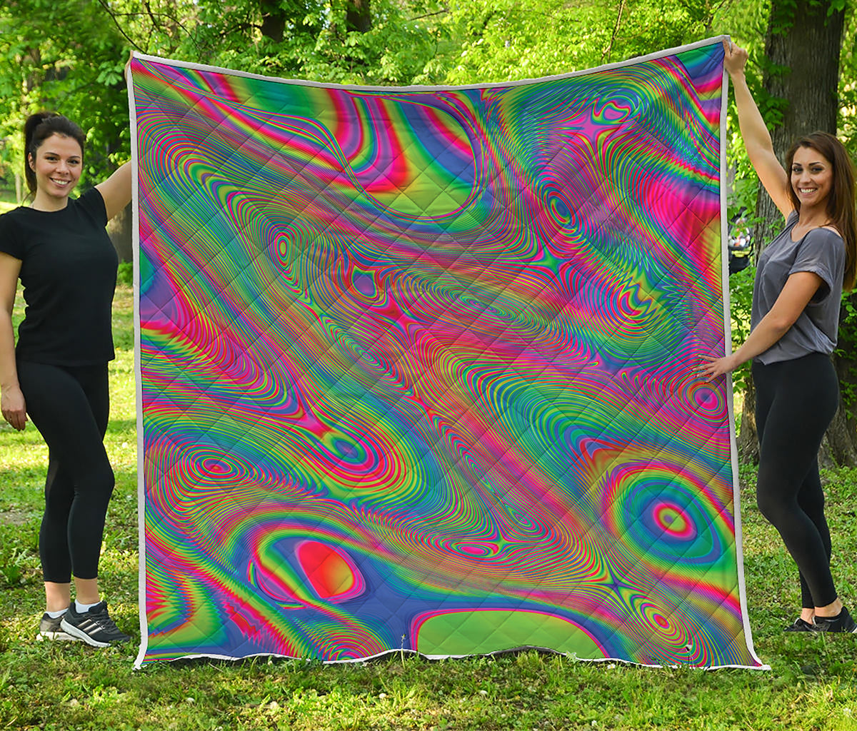 Psychedelic Rave Print Quilt