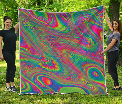 Psychedelic Rave Print Quilt