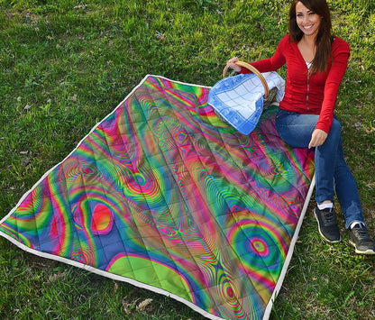 Psychedelic Rave Print Quilt