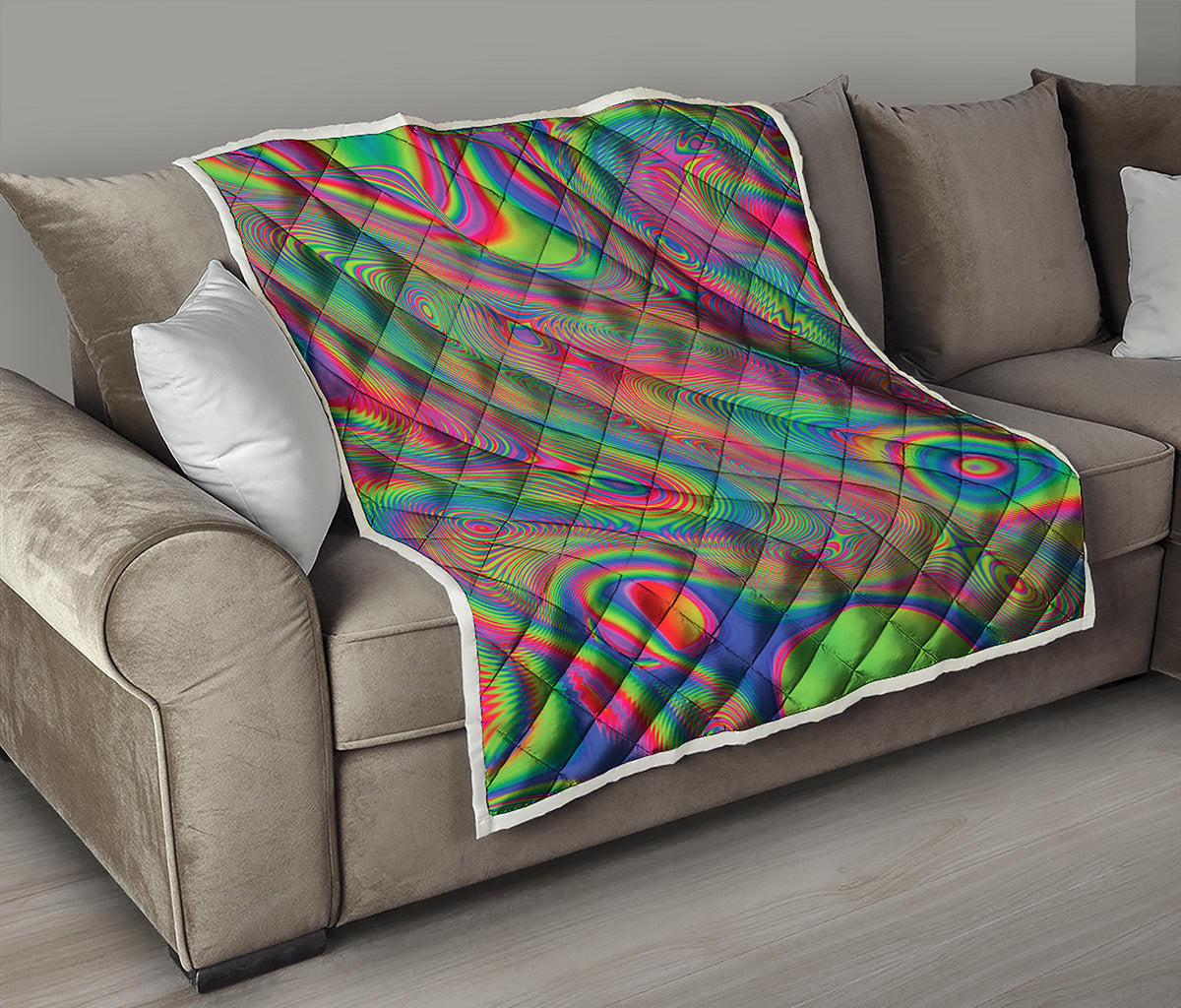 Psychedelic Rave Print Quilt
