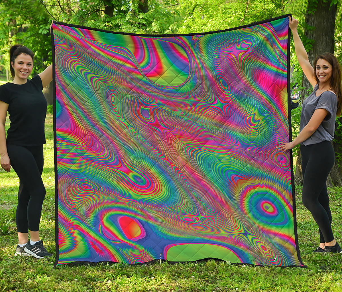Psychedelic Rave Print Quilt