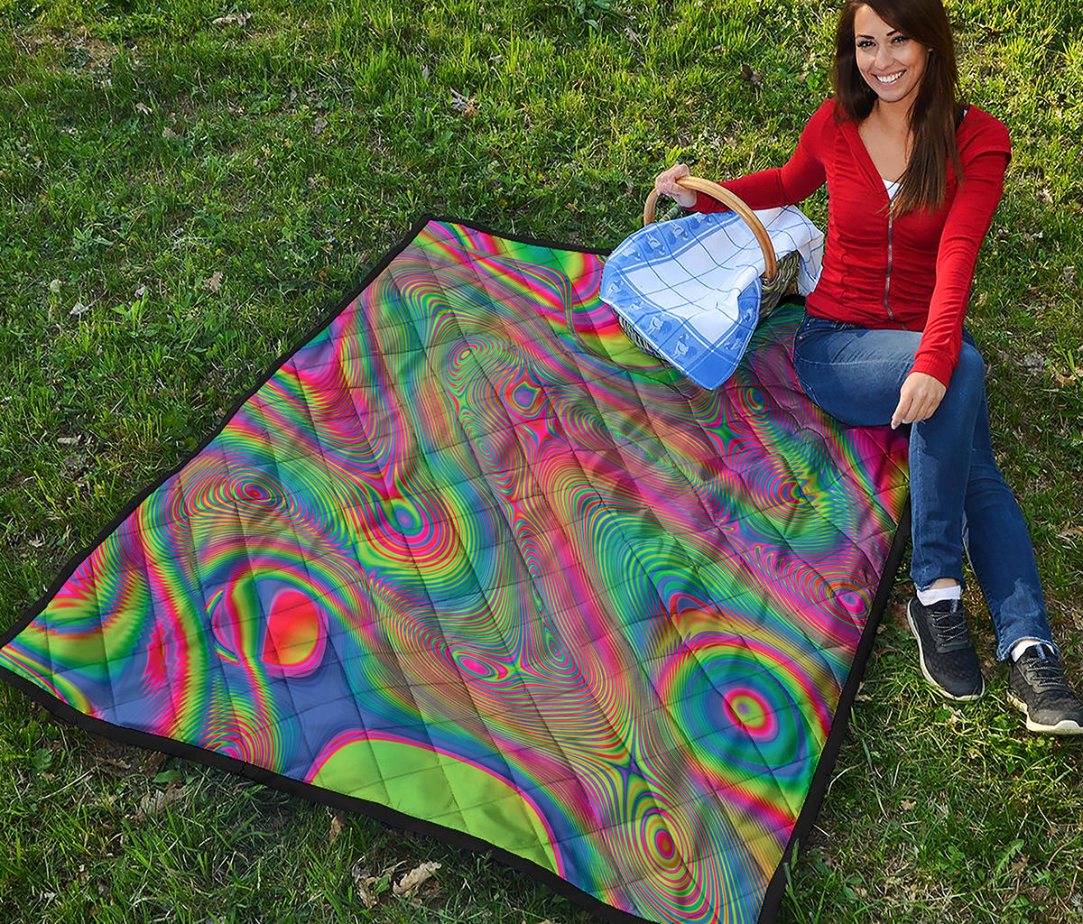 Psychedelic Rave Print Quilt