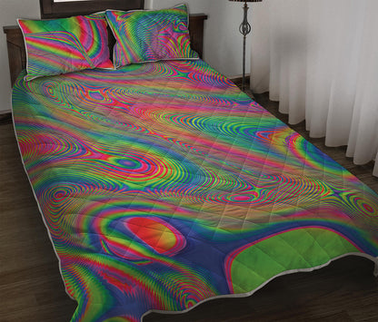 Psychedelic Rave Print Quilt Bed Set