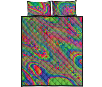 Psychedelic Rave Print Quilt Bed Set