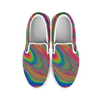 Psychedelic Rave Print White Slip On Shoes