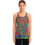 Psychedelic Rave Print Women's Racerback Tank Top