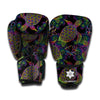 Psychedelic Sea Turtle Pattern Print Boxing Gloves