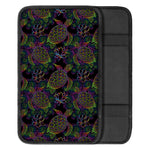 Psychedelic Sea Turtle Pattern Print Car Center Console Cover