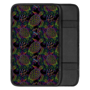 Psychedelic Sea Turtle Pattern Print Car Center Console Cover