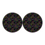 Psychedelic Sea Turtle Pattern Print Car Coasters