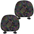 Psychedelic Sea Turtle Pattern Print Car Headrest Covers