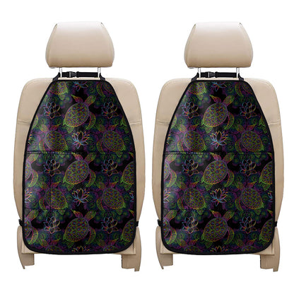 Psychedelic Sea Turtle Pattern Print Car Seat Organizers