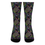 Psychedelic Sea Turtle Pattern Print Crew Socks