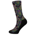 Psychedelic Sea Turtle Pattern Print Crew Socks