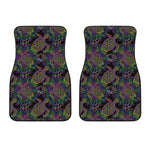 Psychedelic Sea Turtle Pattern Print Front Car Floor Mats