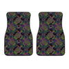 Psychedelic Sea Turtle Pattern Print Front Car Floor Mats