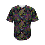 Psychedelic Sea Turtle Pattern Print Men's Baseball Jersey
