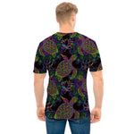 Psychedelic Sea Turtle Pattern Print Men's T-Shirt