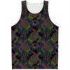 Psychedelic Sea Turtle Pattern Print Men's Tank Top