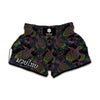 Psychedelic Sea Turtle Pattern Print Muay Thai Boxing Shorts