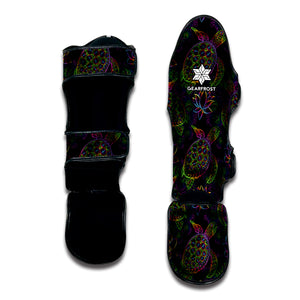 Psychedelic Sea Turtle Pattern Print Muay Thai Shin Guard