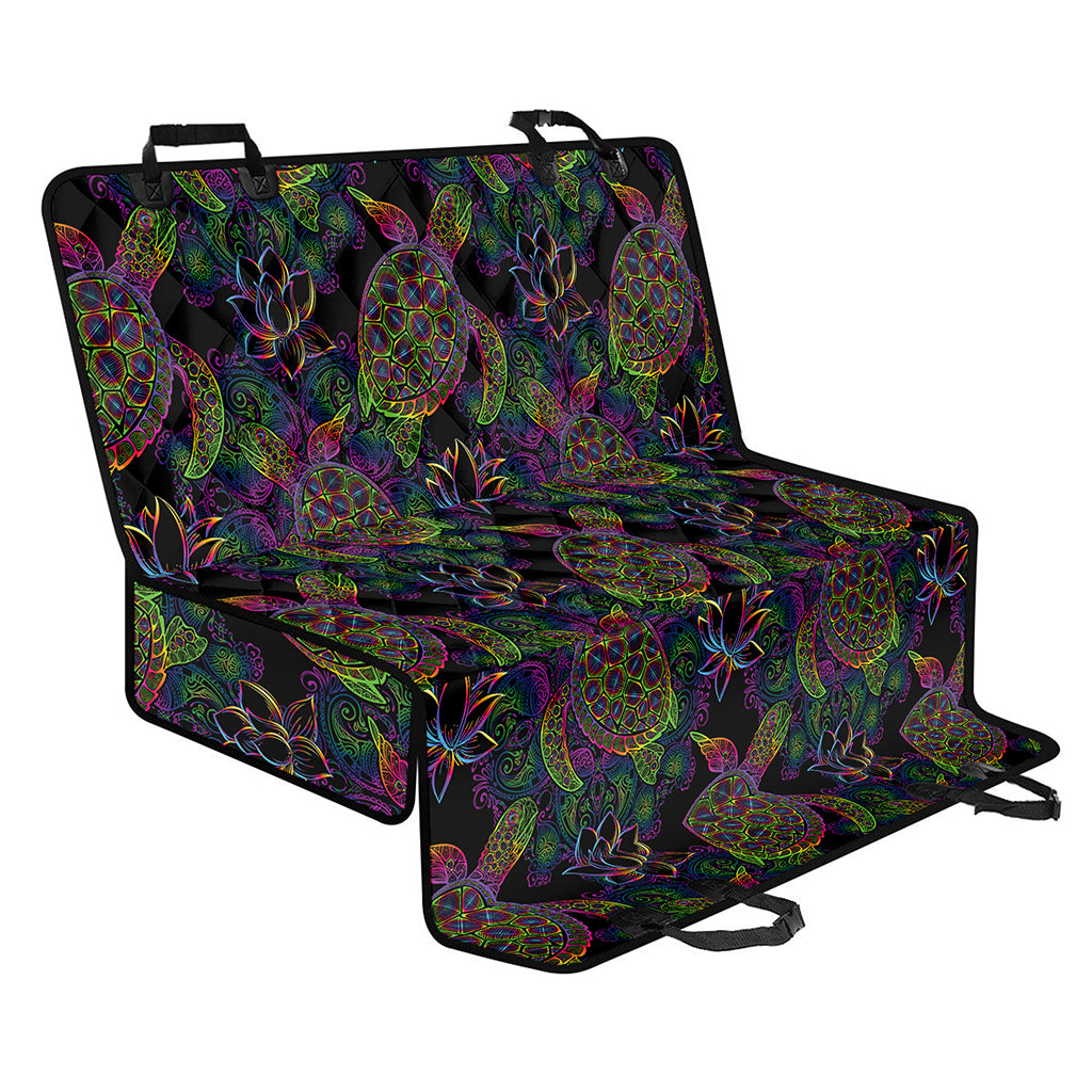 Psychedelic Sea Turtle Pattern Print Pet Car Back Seat Cover