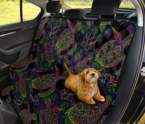 Psychedelic Sea Turtle Pattern Print Pet Car Back Seat Cover