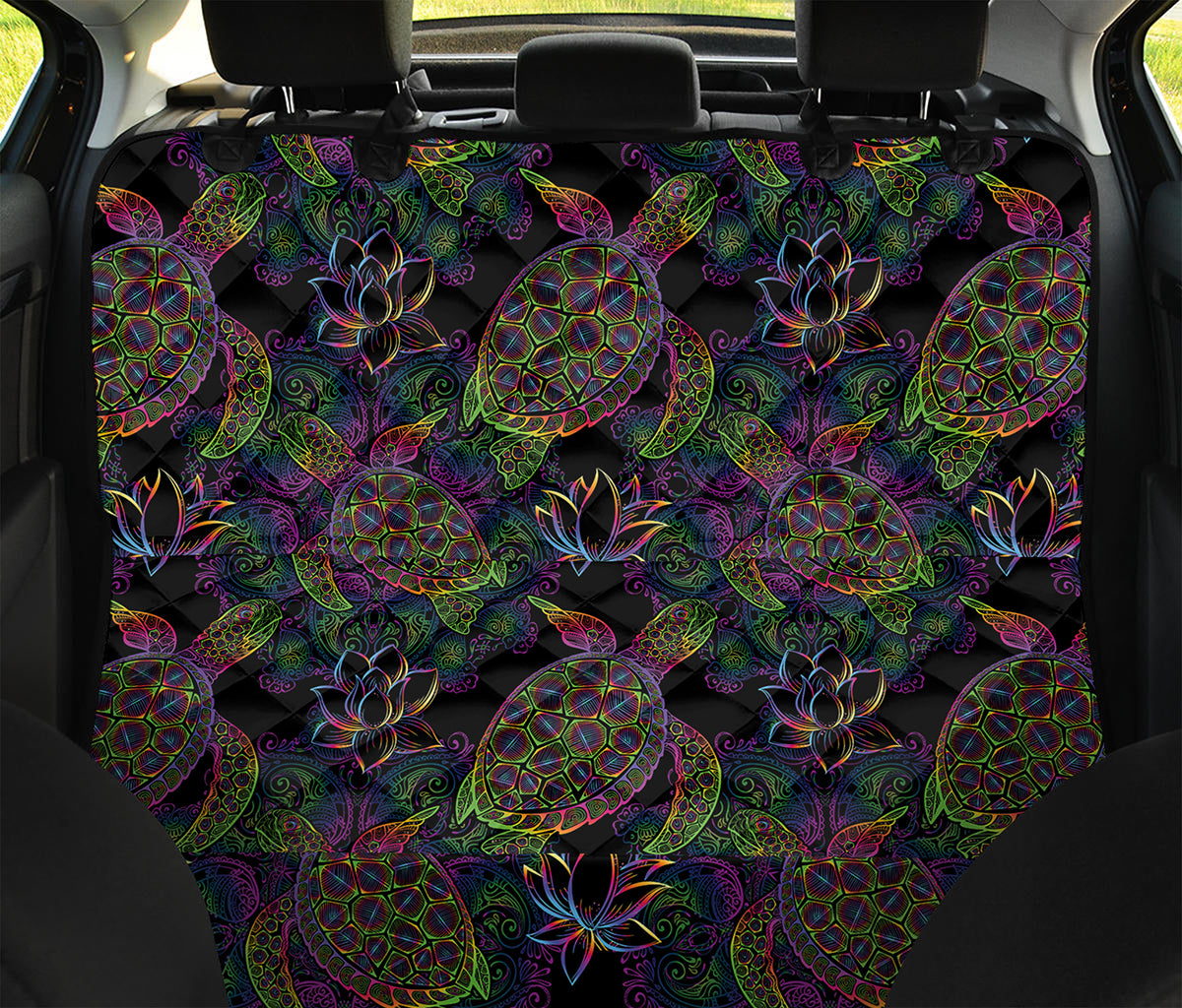 Psychedelic Sea Turtle Pattern Print Pet Car Back Seat Cover