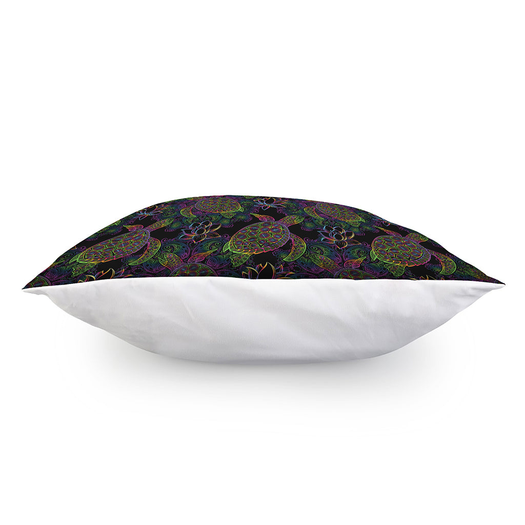 Psychedelic Sea Turtle Pattern Print Pillow Cover