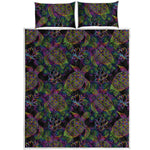 Psychedelic Sea Turtle Pattern Print Quilt Bed Set