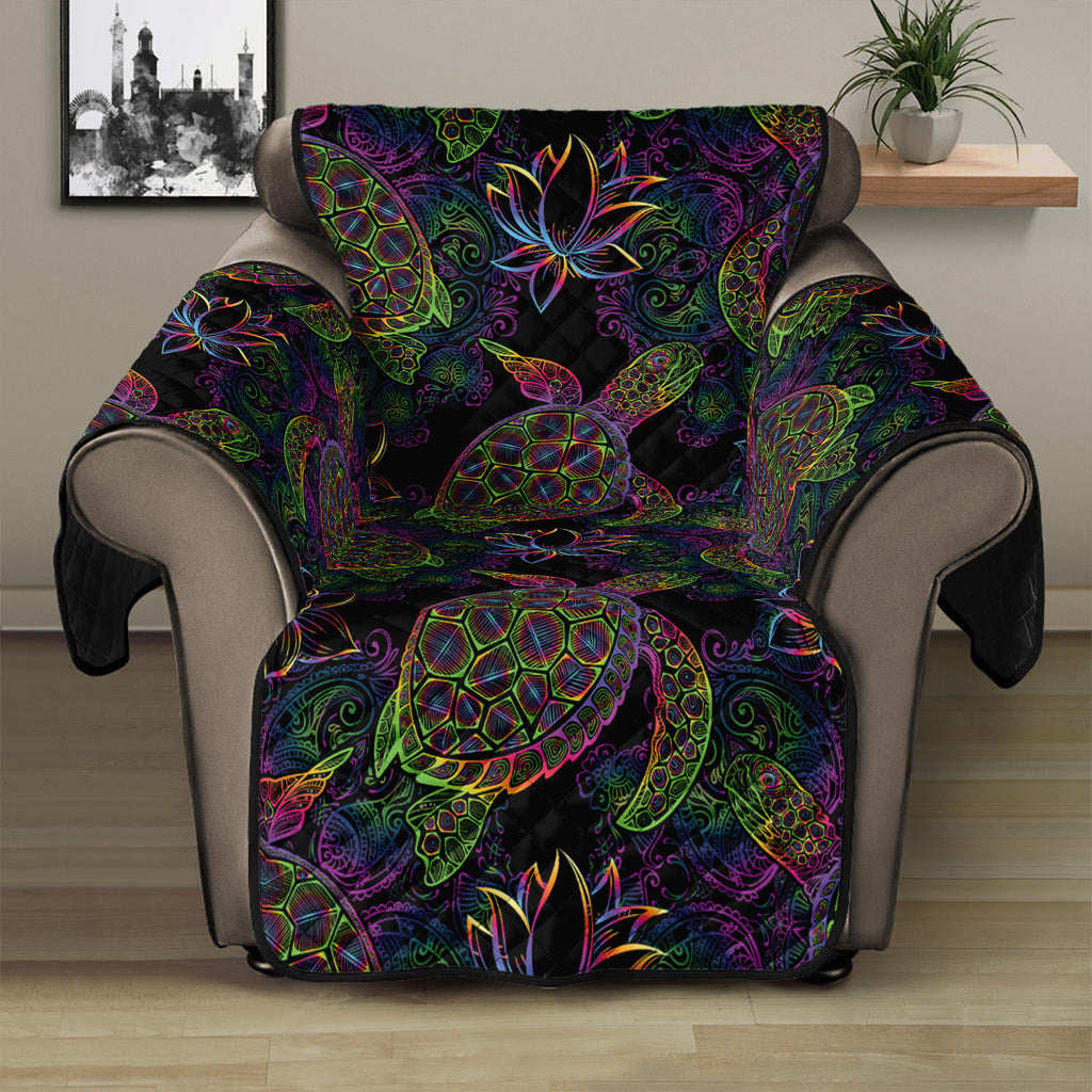 Psychedelic Sea Turtle Pattern Print Recliner Protector